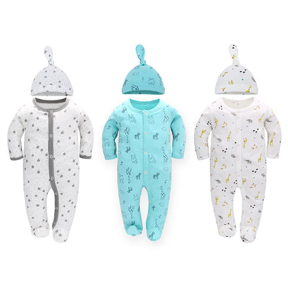 Newborn Jumpsuit, Autumn Style Male And Female Baby Jumpsuit, Long-sleeved Baby Jumpsuit, Baby Foot-covering Jumpsuit