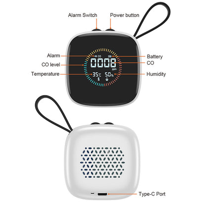 New 3-in-one CO Detector Car Indoor Camping Kitchen Carbon Monoxide Excessive Alarm