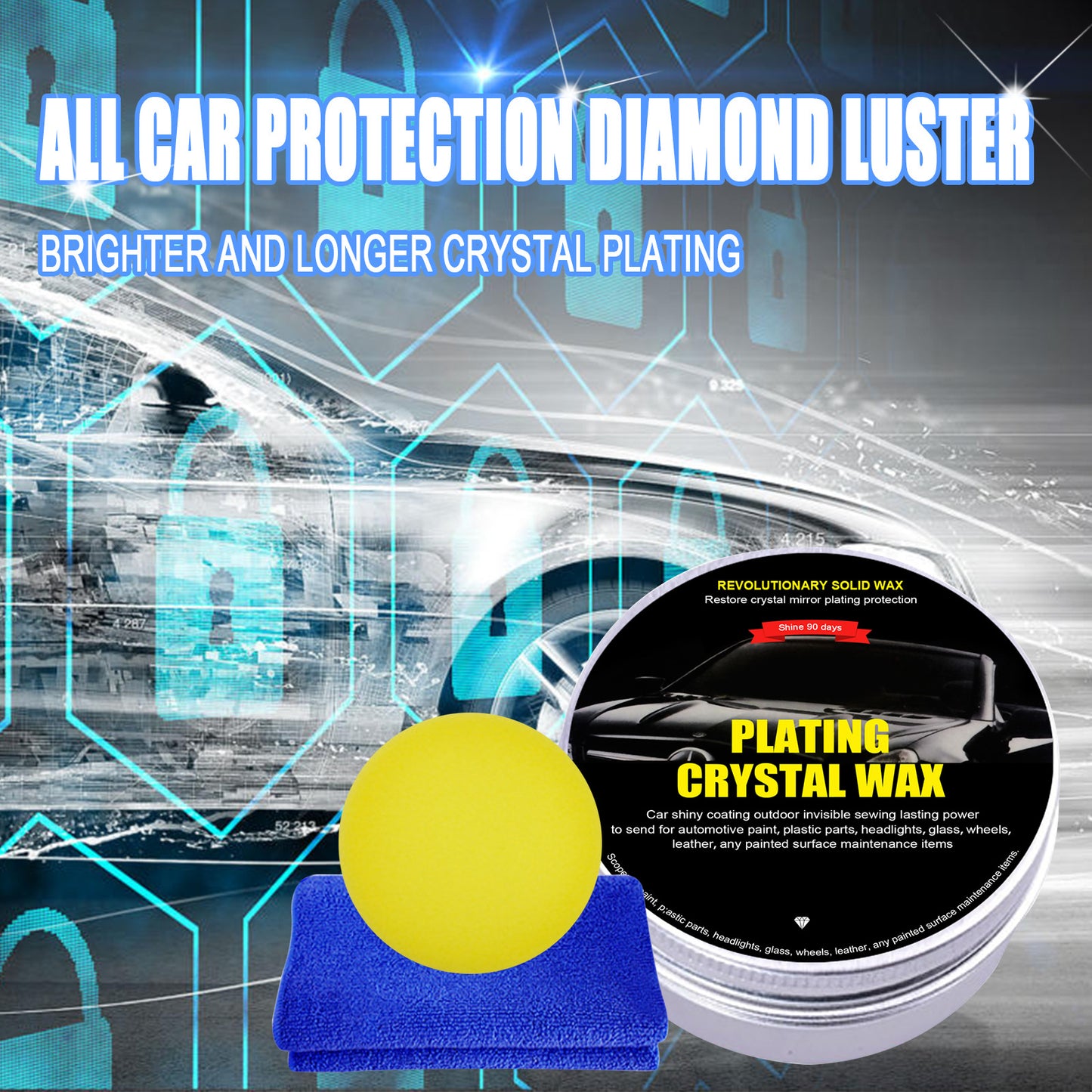 Foreign Trade Cross-border Car Electroplating Crystal Coating Wax Waterproof Anti-fouling Maintenance Car Wax Car Paint Scratch Repair Wax