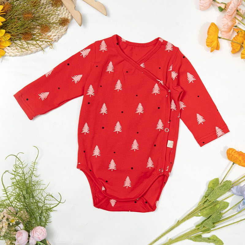 New Baby Summer Clothing Air-conditioned Clothing Cotton Thin Section Long-sleeved Jumpsuit Baby Romper Climbing Clothing