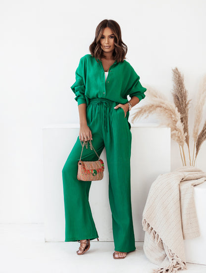 2022 European And American Independent Station INS New Products Loose Solid Color Long-sleeved Shirts Casual Suits Women&#039;s Fashion Wholesale
