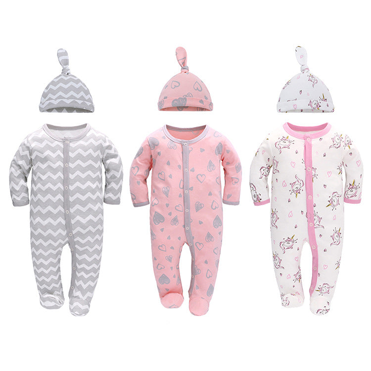 Newborn Jumpsuit, Autumn Style Male And Female Baby Jumpsuit, Long-sleeved Baby Jumpsuit, Baby Foot-covering Jumpsuit