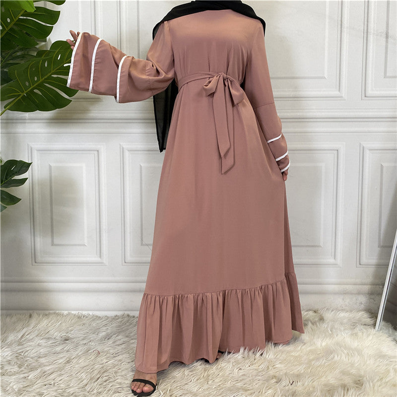 Women&#039;s Clothing Pleated Loose Big Hem Muslim Fashion Dress