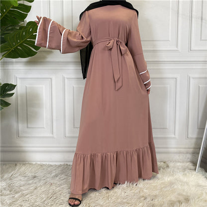 Women&#039;s Clothing Pleated Loose Big Hem Muslim Fashion Dress
