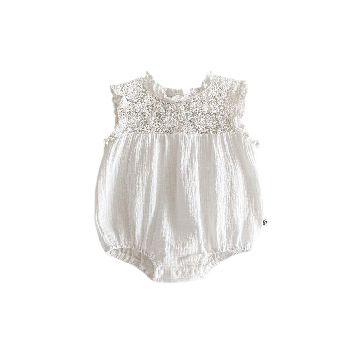 Summer New Baby Girl Lace Vest Romper Baby Jumpsuit Western Style Sisters Wear Outwear