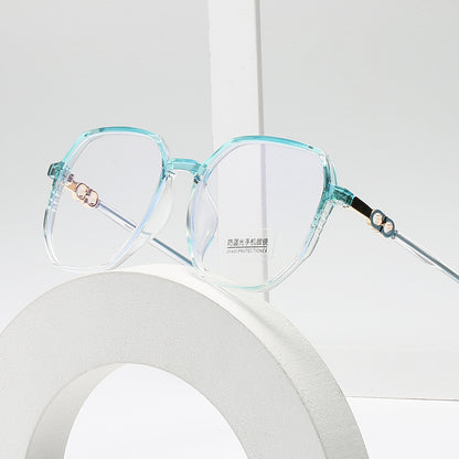 2021 New Anti-blue Light Glasses Female TR Korean Version Of The Trendy Style Plain Net Red Flat Glasses Frame Students Myopia Finished Products