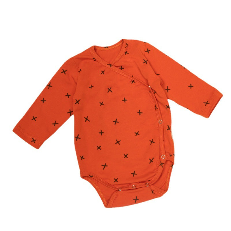 New Baby Summer Clothing Air-conditioned Clothing Cotton Thin Section Long-sleeved Jumpsuit Baby Romper Climbing Clothing