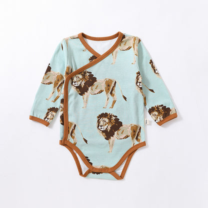 1c Baby Clothes Baby Spring Cotton Jumpsuit Long-sleeved Triangle Romper Romper Baby Bottoming Bag Fart Clothing