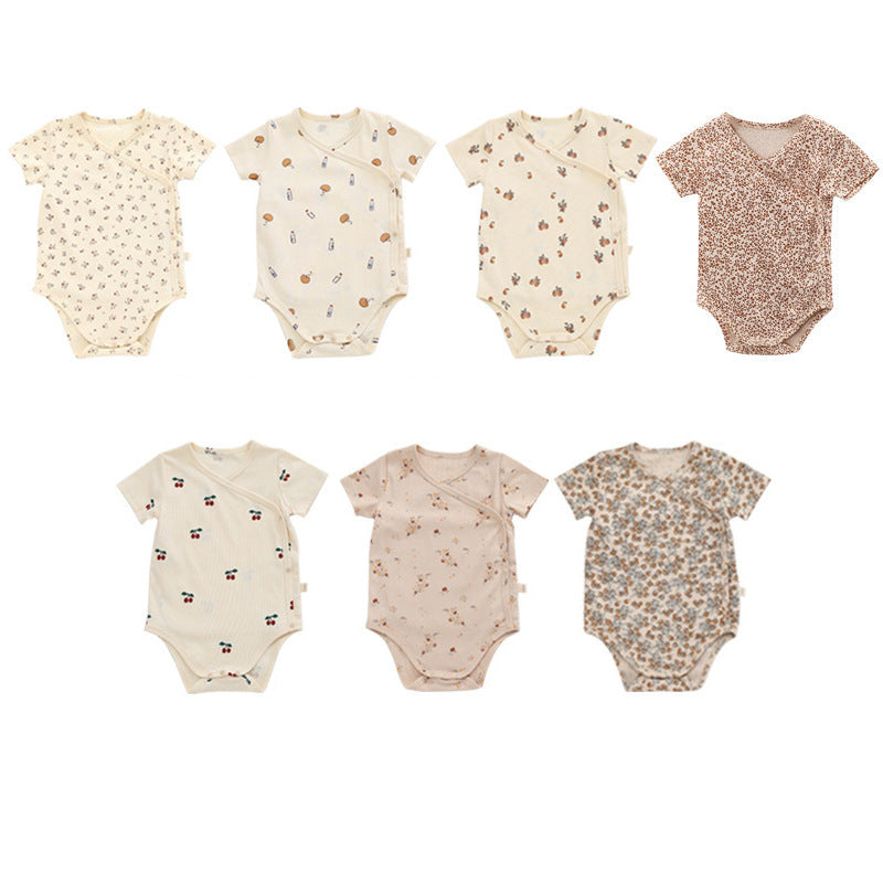Baby Short-sleeved Jumpsuit Wrap Fart Clothes New Men&#039;s And Women&#039;s Baby Summer Triangle Hakka Slim