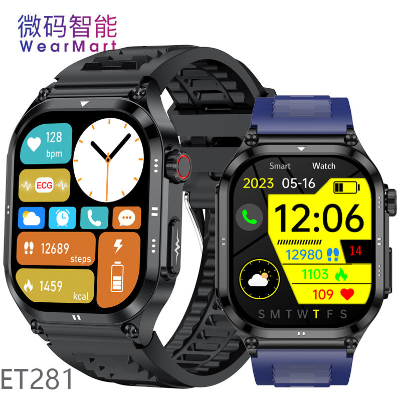 New ET281 Smart Watch ECG Heart Rate Blood Glucose Sleep Monitoring AMOLED Bluetooth Call Health