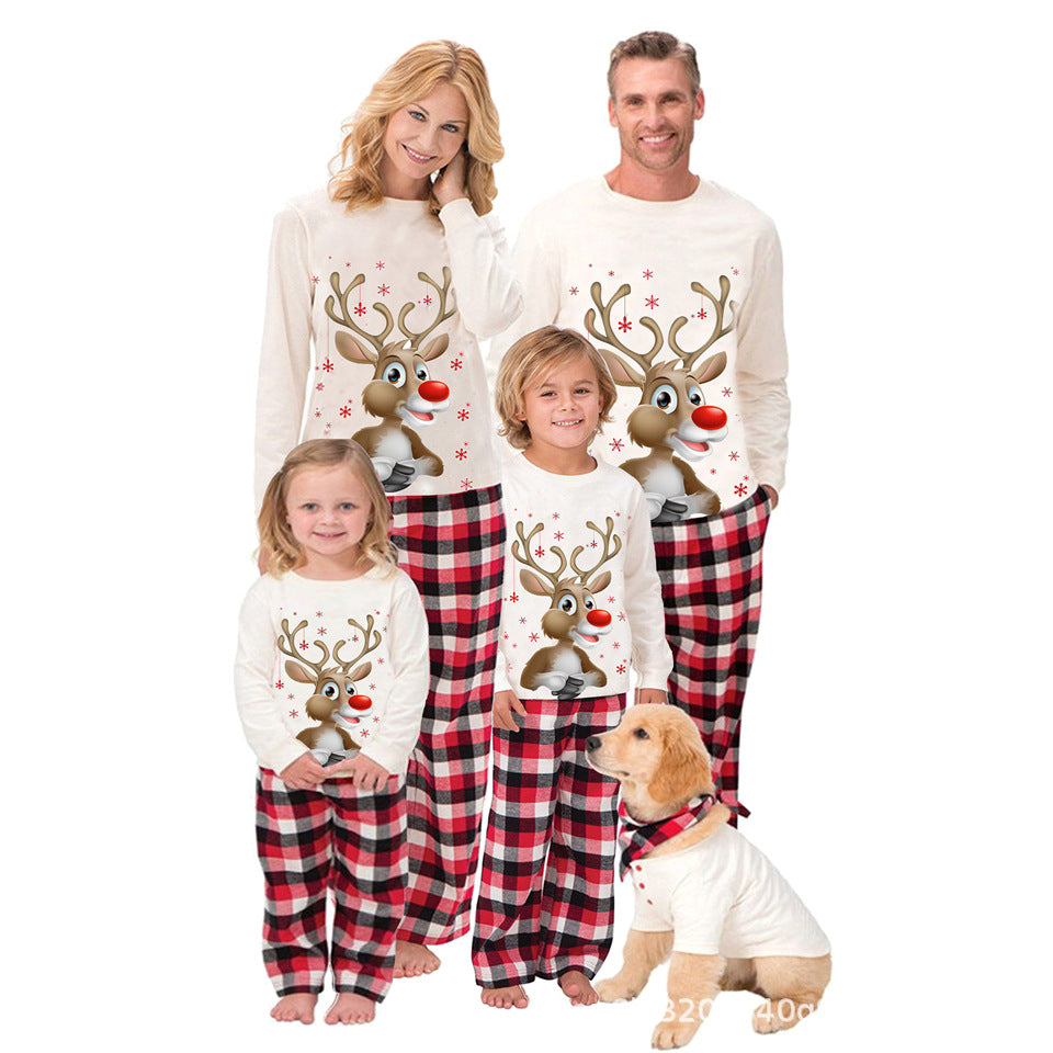 New Amazon Ebay2022 European And American Christmas New Parent-child Outfit Home Suit Pajamas
