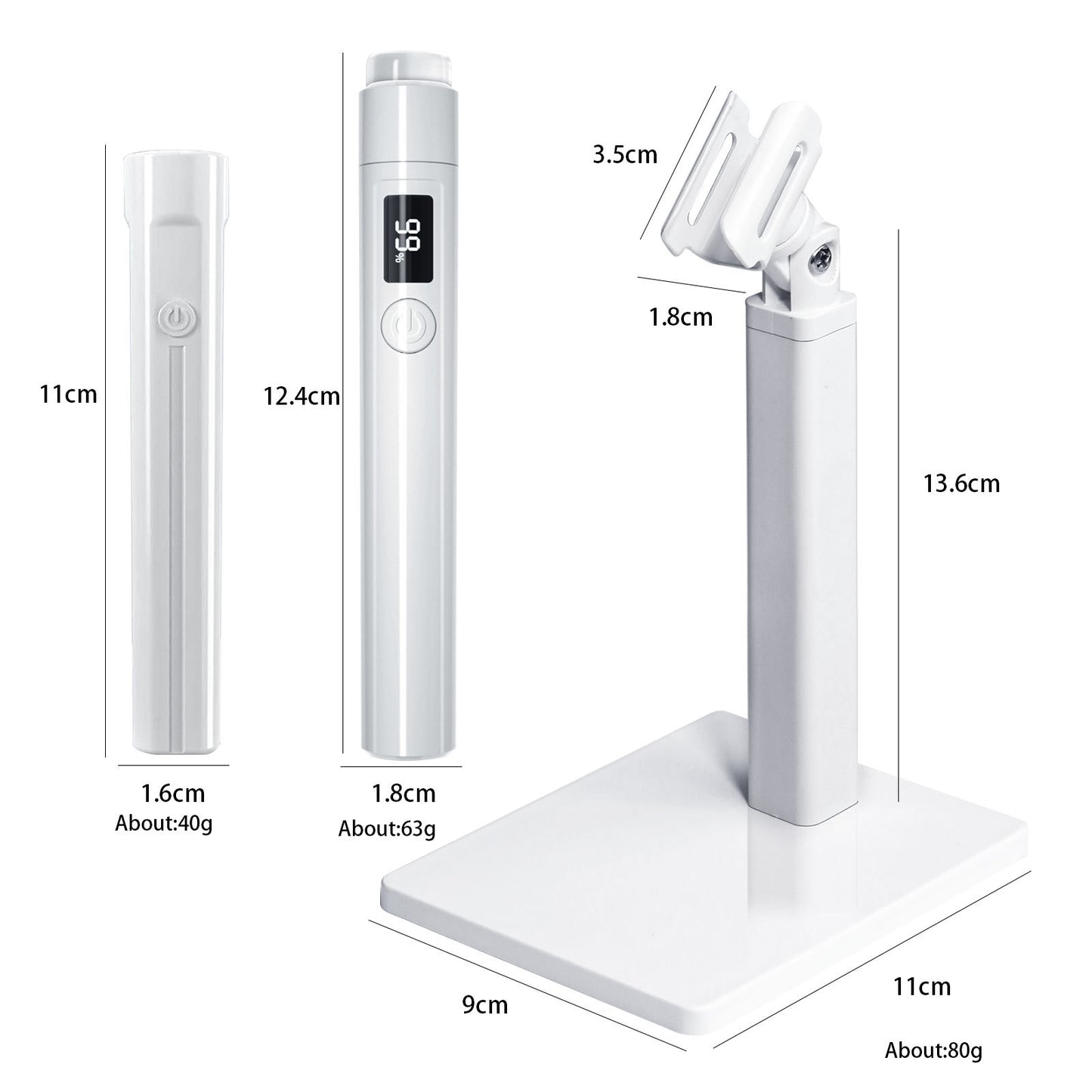 New Hand-held Portable Nail Art One-word Lamp Holder 360-degree Rotating Multi-functional Holder For Wearing Nail Plate Baking Lamp