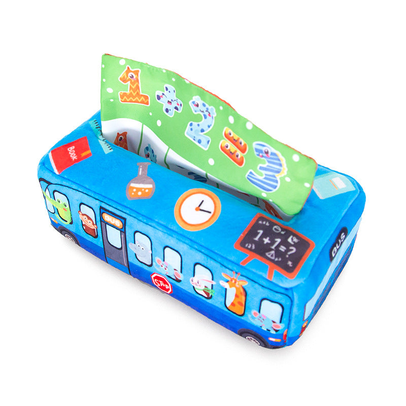 New Baby Plush Tissue Box Toy Baby Simulation Learning Finger Exercise Tissue Drawing Toy