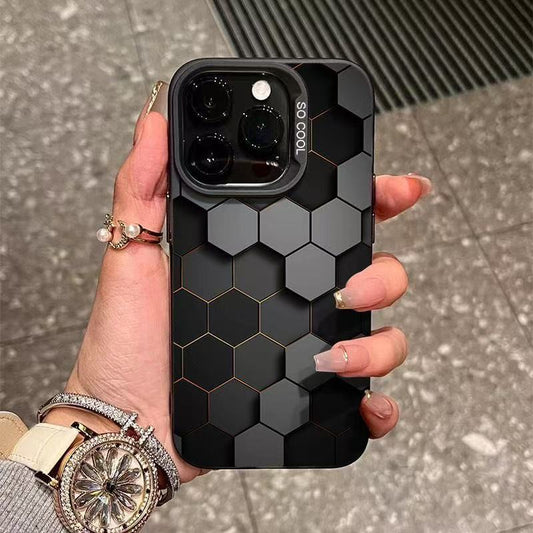 Three-dimensional Honeycomb For Apple 15 Mobile Phone Case IPhone14 Frosted 13pro Yuan Air Shell 12 Drop-resistant 11/xs
