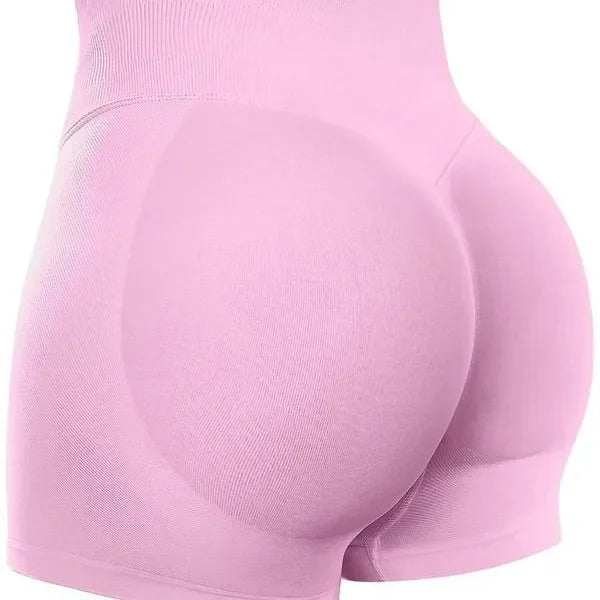 Seamless High-Waist Yoga Shorts Running Fitness Pants Tight Butt Lifting Sporty Shorts High Elasticity For Running And Yoga