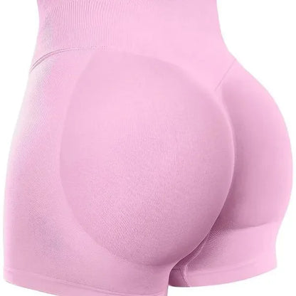 Seamless High-Waist Yoga Shorts Running Fitness Pants Tight Butt Lifting Sporty Shorts High Elasticity For Running And Yoga