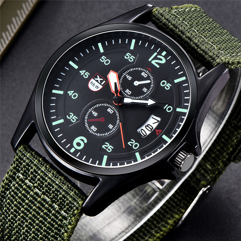 XINEW Men&#039;s Watch Fashion Nylon Belt Calendar Quartz Watch Men&#039;s Foreign Trade New Sports Watch Men&#039;s One Piece Generation
