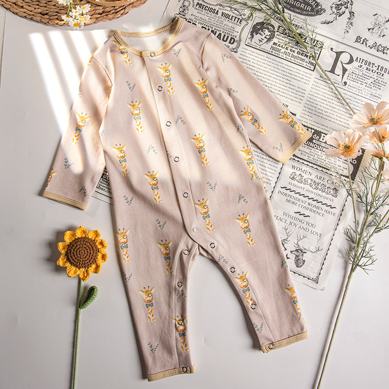 New Baby Summer Thin Clothes Newborn Cotton Baby Jumpsuit Summer Long-sleeved Romper Pajamas