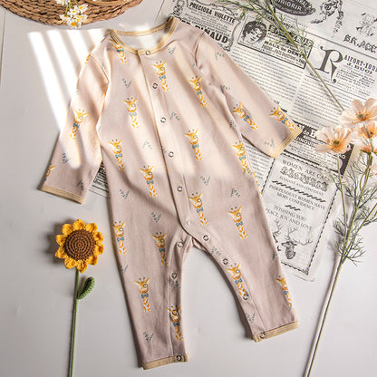 New Baby Summer Thin Clothes Newborn Cotton Baby Jumpsuit Summer Long-sleeved Romper Pajamas