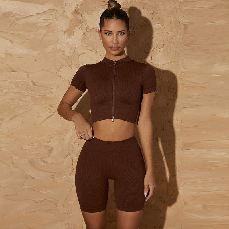 2022 New Products Seamless Knitted Yoga Clothes Women&#039;s Sports Outdoor Fitness High Waist Hip Lift Yoga Suit
