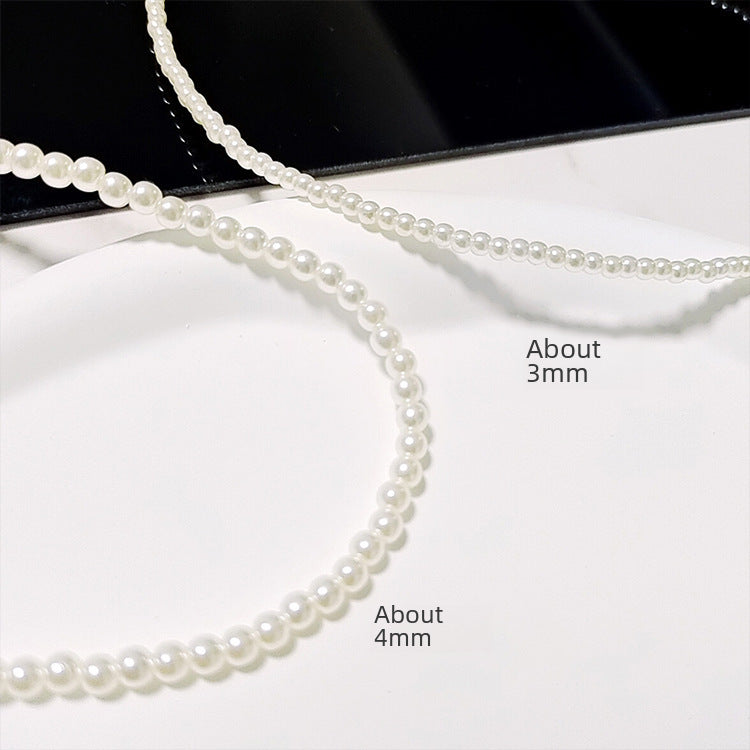 Extremely Small Bead Necklace 2023 New Style Elegant All-match Niche Design French Style Light Luxury Women&#039;s Small Pearl Clavicle Chain