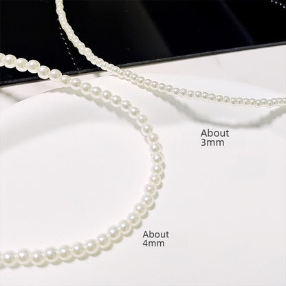 Extremely Small Bead Necklace 2023 New Style Elegant All-match Niche Design French Style Light Luxury Women&#039;s Small Pearl Clavicle Chain