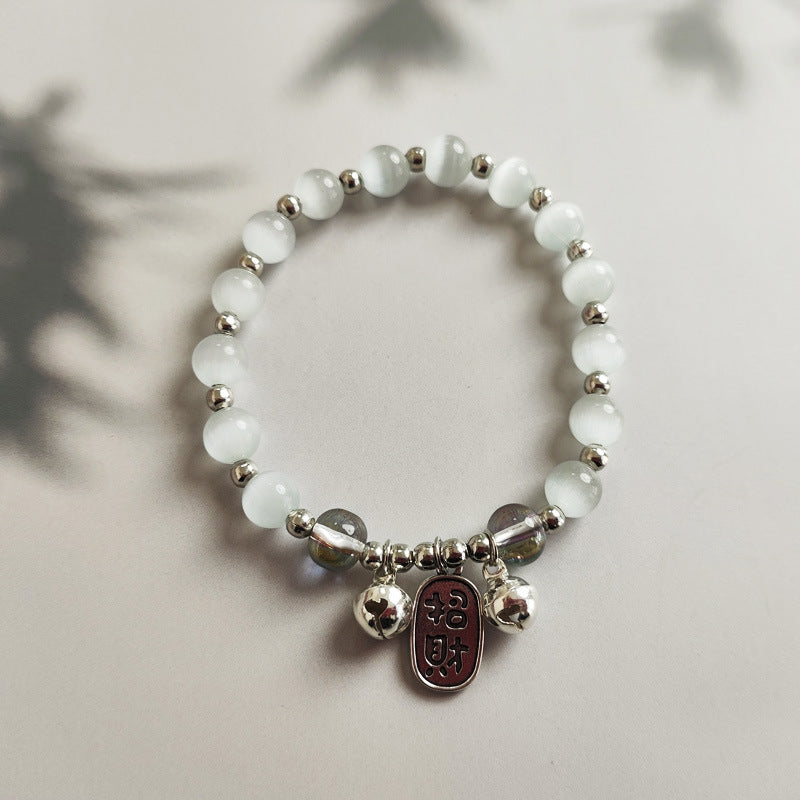 Opal Crystal Butterfly Bracelet Female Bracelet Imitation Gray Moonlight Ins Versatile Temperament Trendy Student High Quality Gift