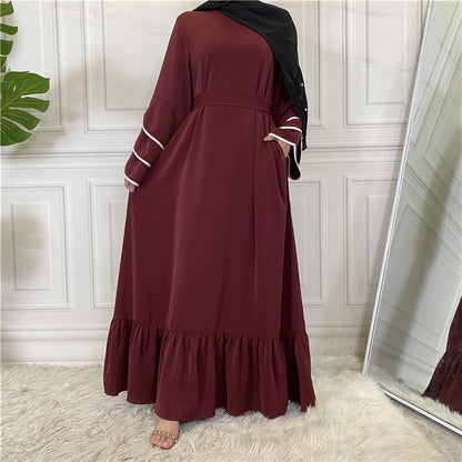 Women&#039;s Clothing Pleated Loose Big Hem Muslim Fashion Dress