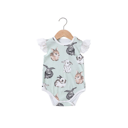 Summer New Baby Fart Clothes Ins Female Baby Short-sleeved Romper Newborn Jumpsuit Baby Romper Thin Section