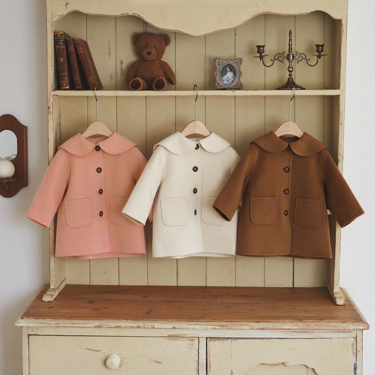 Girls&#039; Woolen Overcoat Winter New Baby High-end Woolen Thickened Coat Baby Mid-length Top
