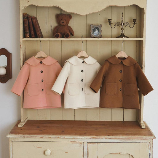 Girls&#039; Woolen Overcoat Winter New Baby High-end Woolen Thickened Coat Baby Mid-length Top