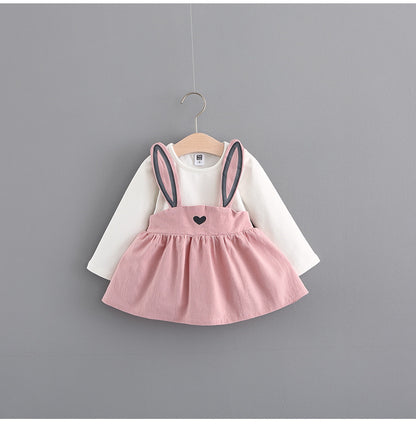 2022 autumn new Korean children&#039;s clothing, girls cute rabbit dress, baby baby princess dress 916