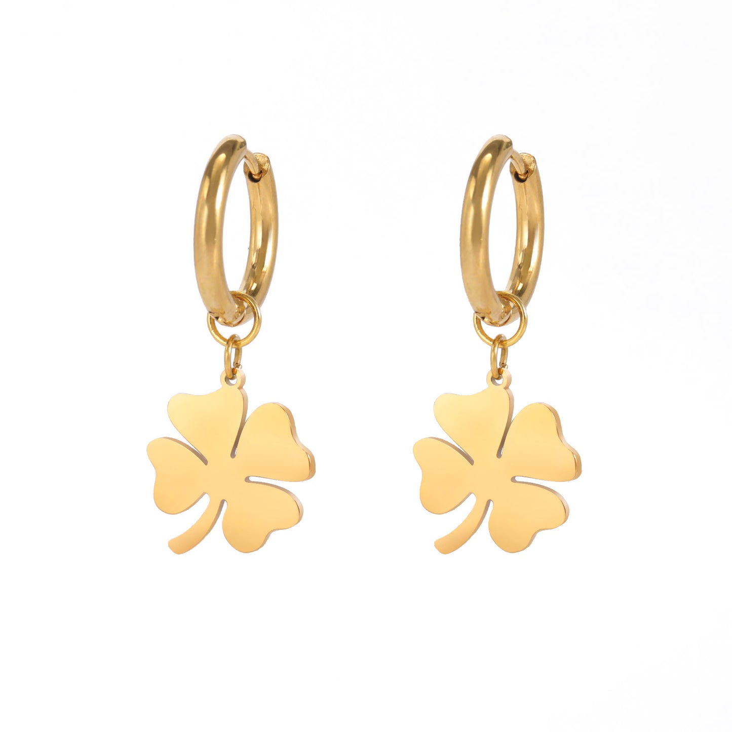 Lucky Four-leaf Clover 304 Material Stainless Steel Earrings