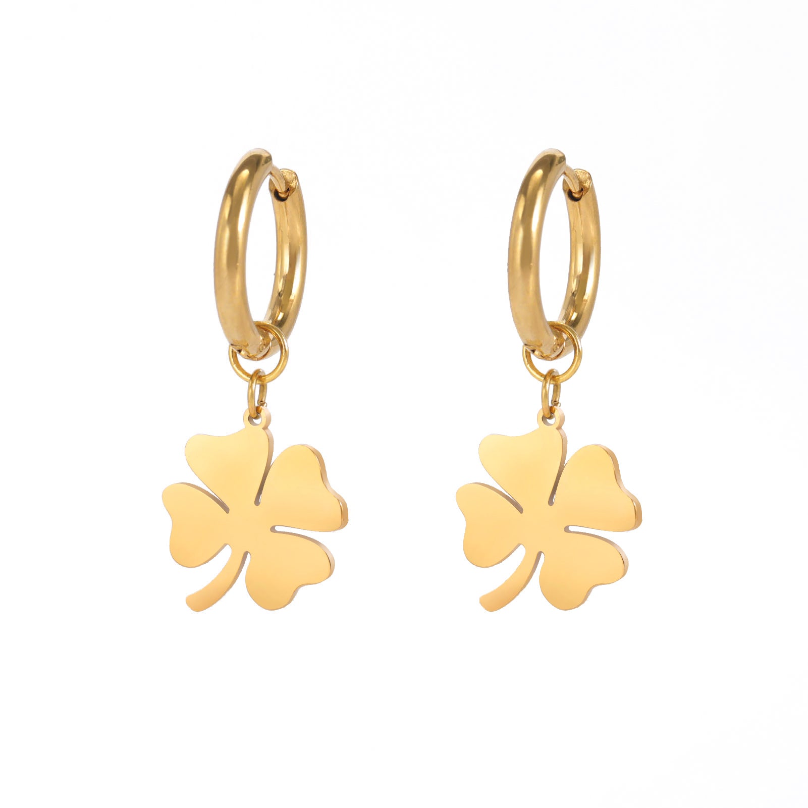 Lucky Four-leaf Clover 304 Material Stainless Steel Earrings