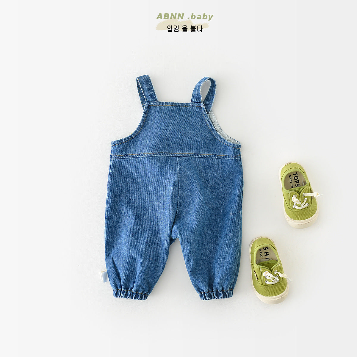 Spring New Baby Denim Overalls Baby Cartoon Frog Series 0-3 Years Old Washed Denim Pants