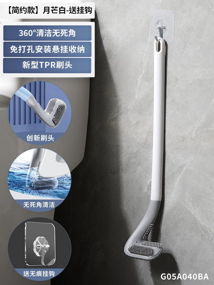 Golf Silicone Brush Head Toilet Brush Home No Dead Angle Wash Toilet Brush Artifact Bathroom Wall-mounted Cleaning