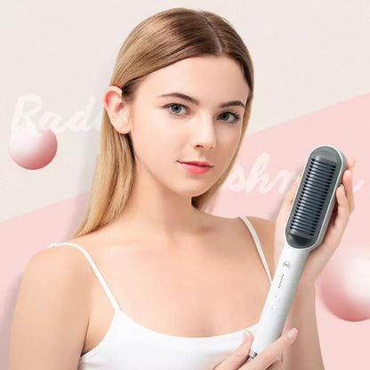 Cross-border Popular Hair Straightener Brush Negative Ion Hair Straightener