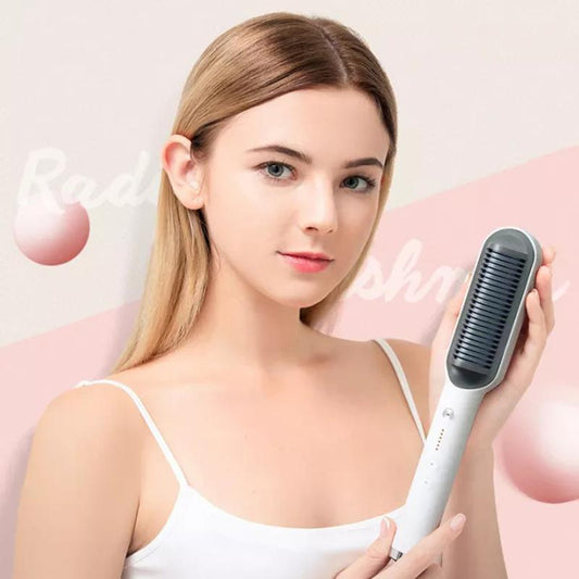 Cross-border Popular Hair Straightener Brush Negative Ion Hair Straightener