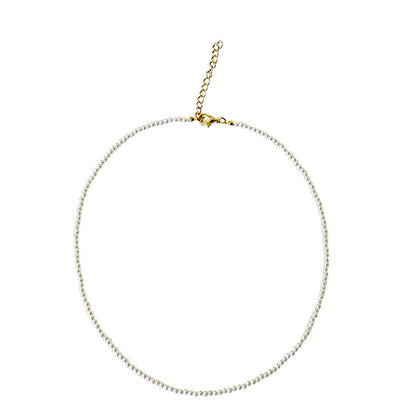 Extremely Small Bead Necklace 2023 New Style Elegant All-match Niche Design French Style Light Luxury Women&#039;s Small Pearl Clavicle Chain