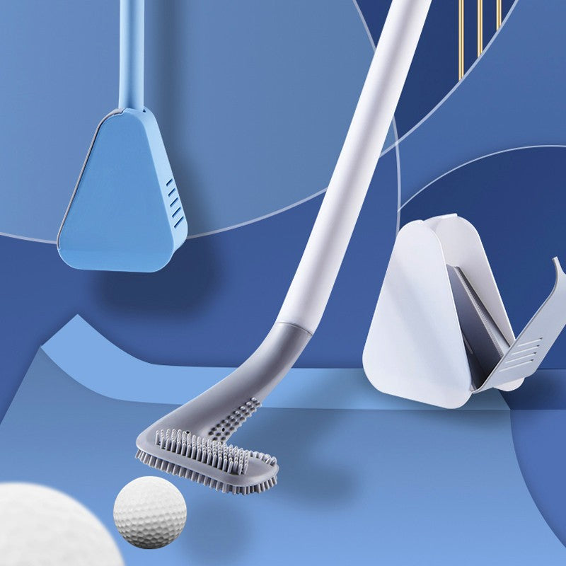 Golf Silicone Brush Head Toilet Brush Home No Dead Angle Wash Toilet Brush Artifact Bathroom Wall-mounted Cleaning