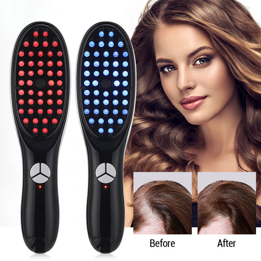 Red Blue Light Massage Comb Scalp Meridian Comb Red Light Health Hair Comb Care Medicine Application Appliance Household Electric Hair Care Hair Care Comb