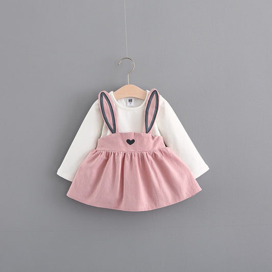 2022 autumn new Korean children&#039;s clothing, girls cute rabbit dress, baby baby princess dress 916