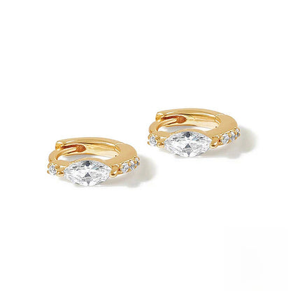 S925 Sterling Silver Luxury Diamond Ear Buckle Circle Premium Ear Ring Earrings Korean Style Elegant Niche Premium Earrings