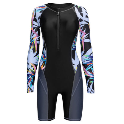 2024 New Arrival Swimsuit Women&#039;s Conservative Belly-Covering Slimming Long-Sleeved Sunscreen Sports Large Size Sexy Hot Spring Swimsuit