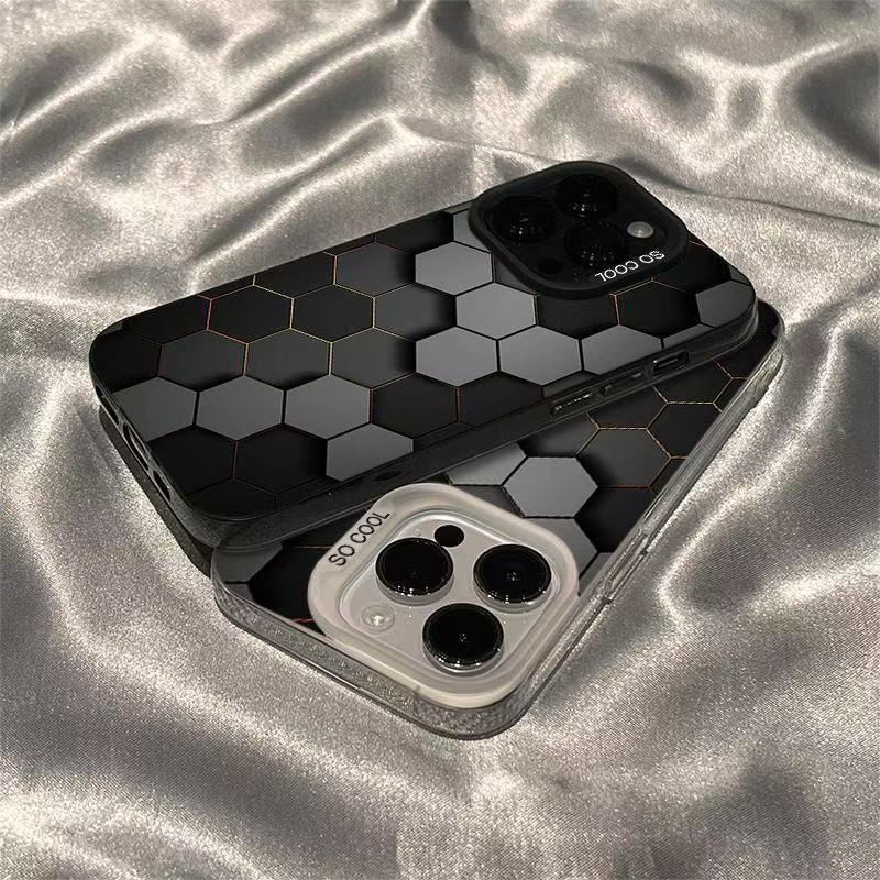 Three-dimensional Honeycomb For Apple 15 Mobile Phone Case IPhone14 Frosted 13pro Yuan Air Shell 12 Drop-resistant 11/xs