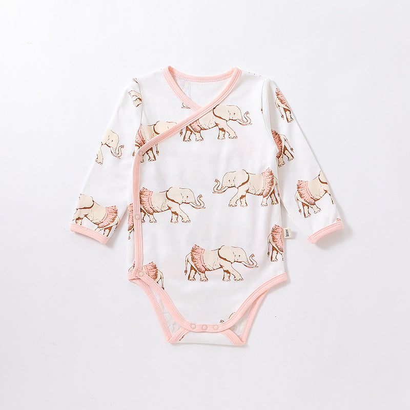 1c Baby Clothes Baby Spring Cotton Jumpsuit Long-sleeved Triangle Romper Romper Baby Bottoming Bag Fart Clothing