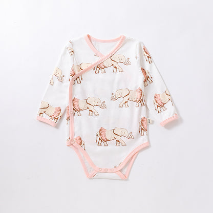 1c Baby Clothes Baby Spring Cotton Jumpsuit Long-sleeved Triangle Romper Romper Baby Bottoming Bag Fart Clothing