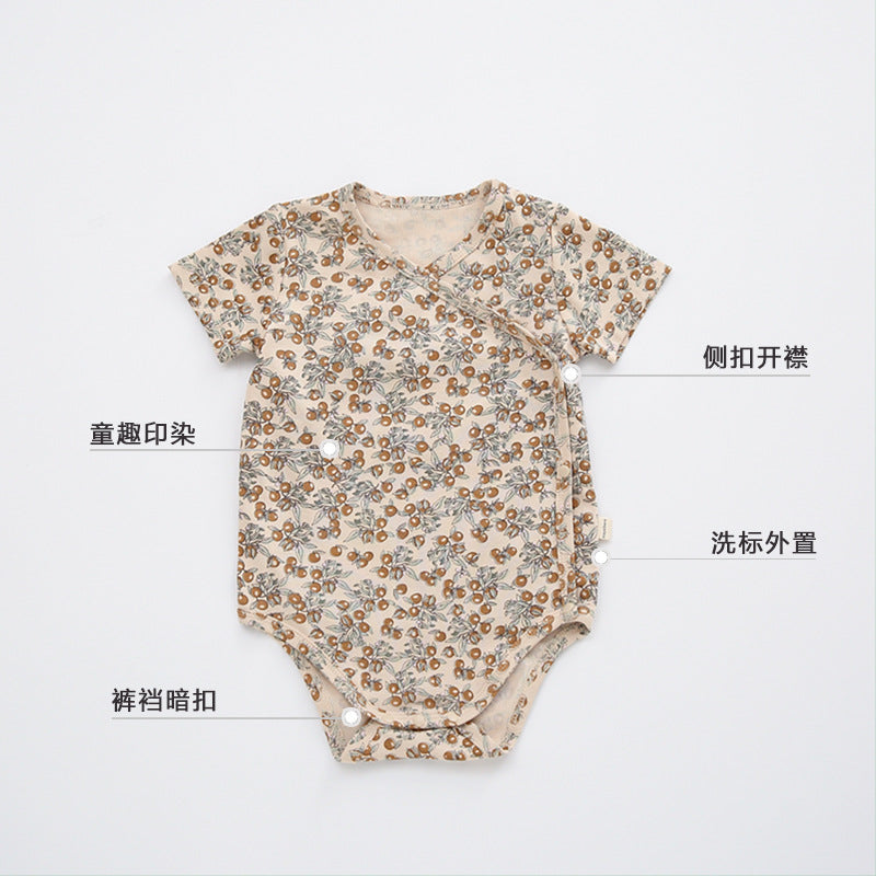 Baby Short-sleeved Jumpsuit Wrap Fart Clothes New Men&#039;s And Women&#039;s Baby Summer Triangle Hakka Slim