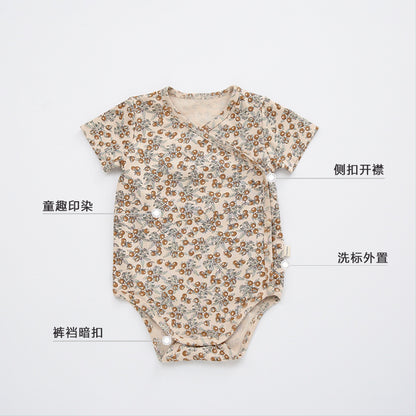 Baby Short-sleeved Jumpsuit Wrap Fart Clothes New Men&#039;s And Women&#039;s Baby Summer Triangle Hakka Slim