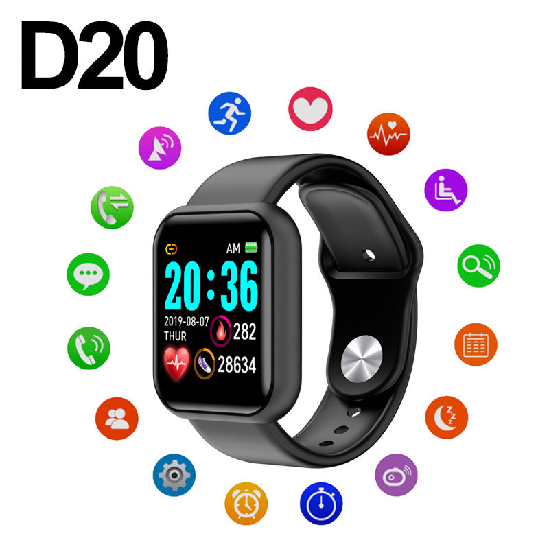 Smart Bracelet D20s Exercise Heart Rate Blood Oxygen Blood Pressure Sleep 1.44 Inch Fitpro Health Watch Cross-border